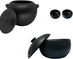 Conjuntos de panelas de barro P, M e G 1 litro, 2 litros, 5 litros, 2 conjuntos de caçarolas para marinada, panelas de sopa(1Panela+1Caldeirão+2 cumbucas)