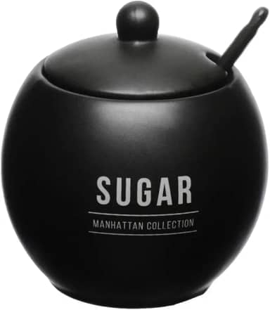 Haüskraft - Açucareirocom colher de porcelana Manhattan preto 350ml