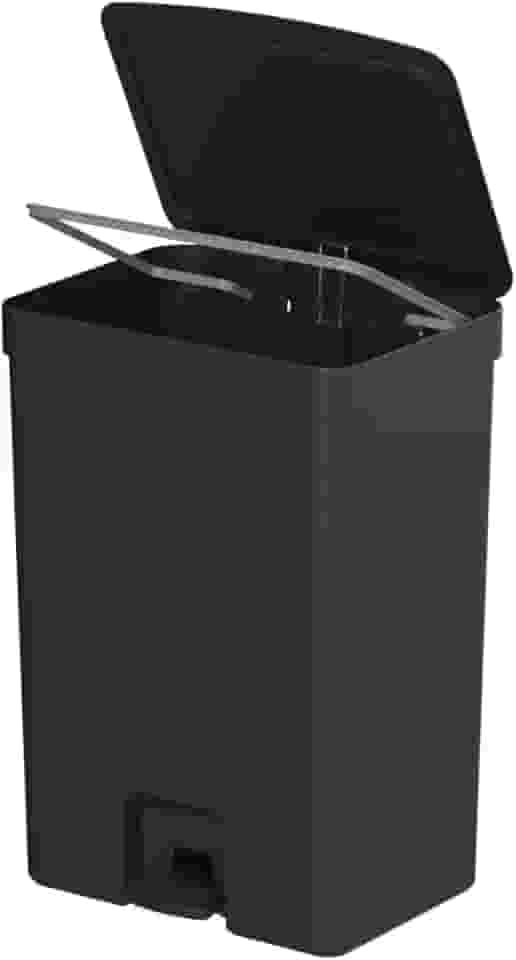 Lixeira para cozinha banheiro com pedal OU Trium 30 litros preta