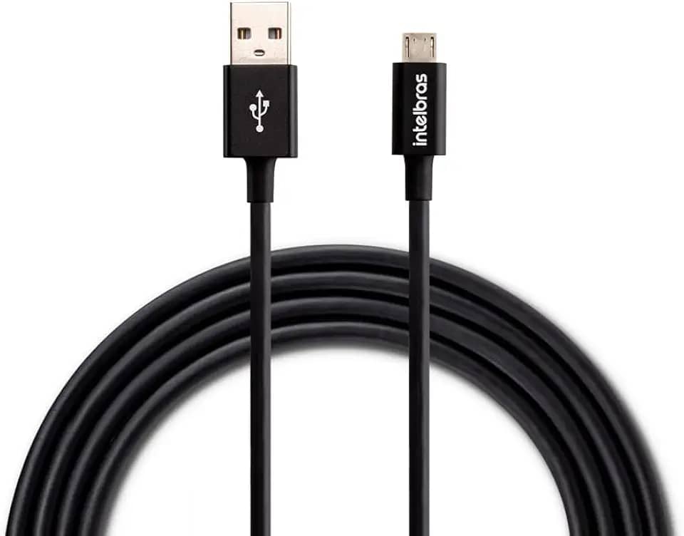 Cabo USB Micro USB 1,2m PVC EUAB 12PP Preto Intelbras