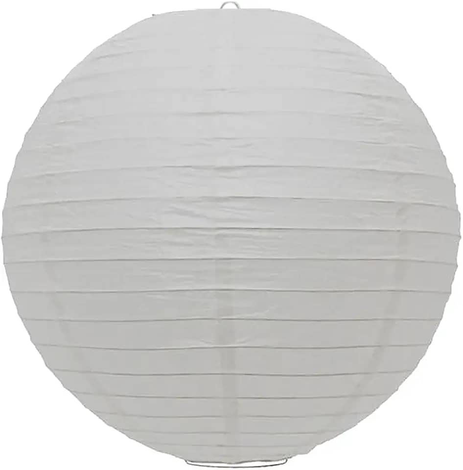 Luminária Japonesa Lanterna Decoração Oriental Pendente Papel 60 cm Branca