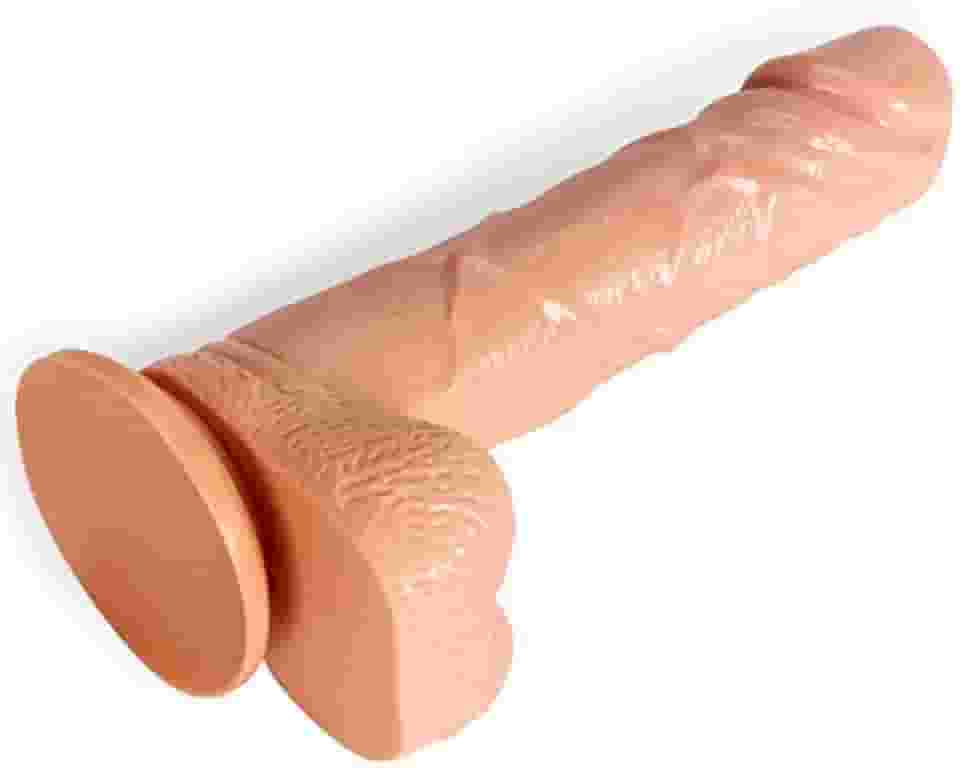 Dídlo realista de pele de 19cm com ventosa para mulheres, brinquedo macio de Silicone para hombre e mulheres 17cm