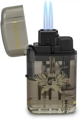 Isqueiro Maçarico 2 Chamas Super Potente - Cores e Desenhos Aleatorios