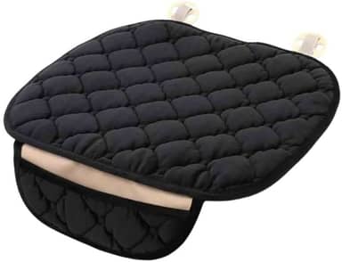 Capa Para Assento De Banco De Carro Acolchoada Em Suede Aveludado Com Porta Objetos Cor:Preto