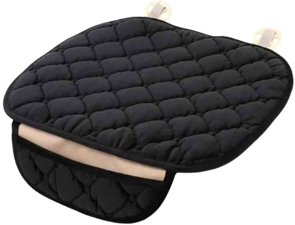 Capa Para Assento De Banco De Carro Acolchoada Em Suede Aveludado Com Porta Objetos Cor:Preto