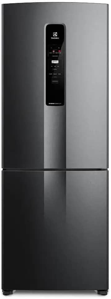 Geladeira Electrolux Frost Free 490L Efficient com AutoSense Inverse Black Inox Look (IB7B) 127 V