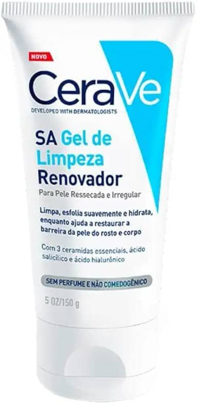 CeraVe, SA Gel de Limpeza Renovador, com Ácido Salicílico, Ácido Hialurônico e Efeito Esfoliante