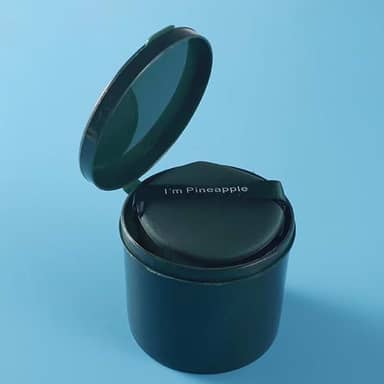 Conjunto de sopro cosmético com caixa gota de água redonda dupla face esponja de maquiagem macia ferramenta de pó lavável de beleza, forma de gota d'água verde