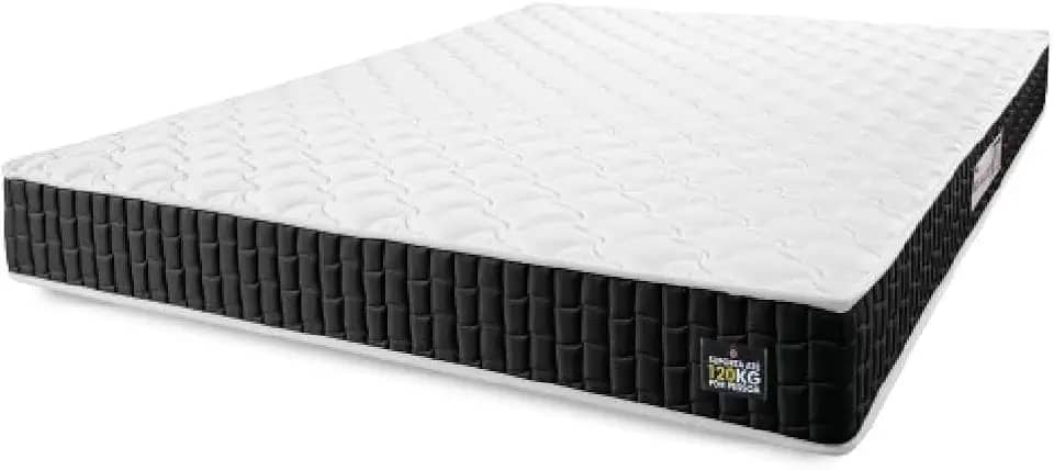 Colchão Casal Espuma D33 New Millenium 138x188x19cm Branco/Preto Hellen - Suporta até 120kg por Pessoa
