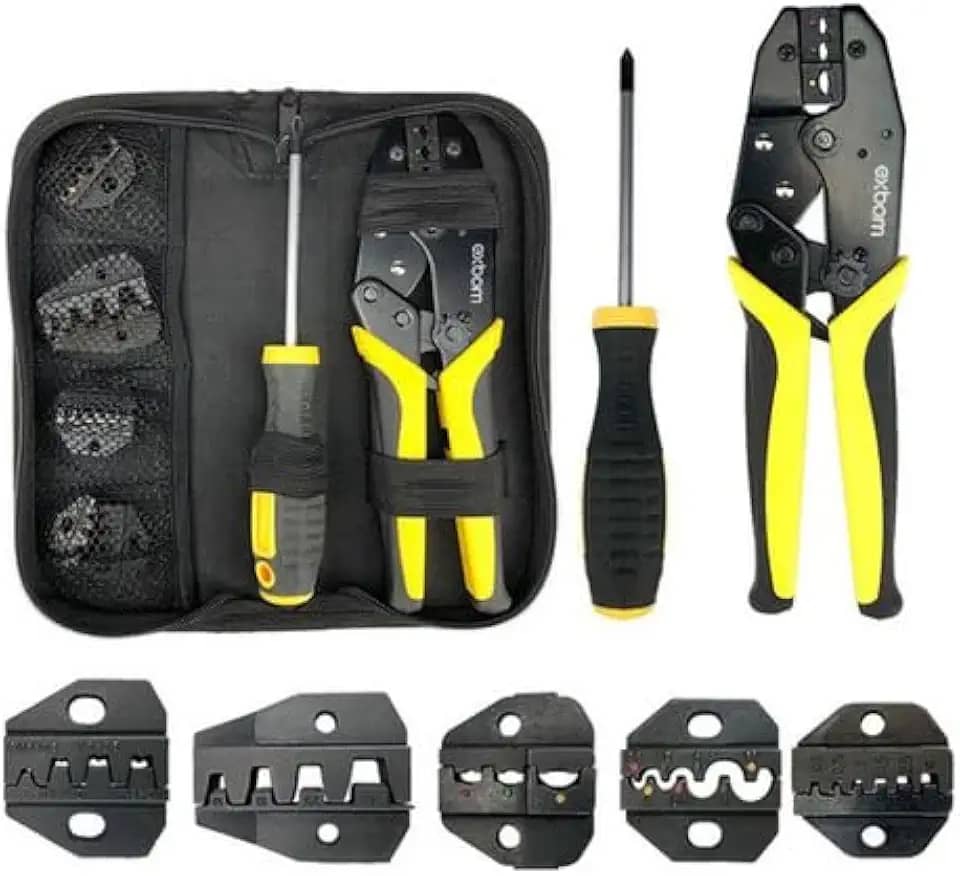 Alicate Para Crimpar Prensa Terminal Ilhos Pino Olhal Garfo Pre-Isolado Isolado Sem Isolação 8 Em 1 Multifuncional Vm®