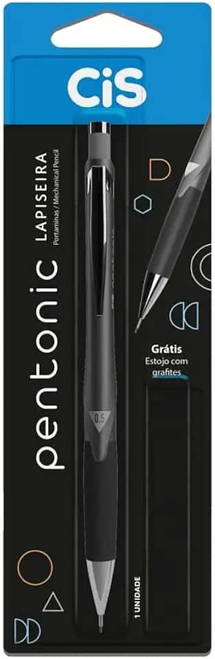 Lapiseira Profissional Pentonic 0.5 - Preta - Blister com 1 unidade + 1 tubo de grafite