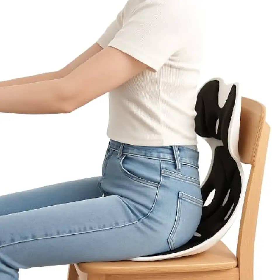 Almofada Ergonômica para Cadeira com Suporte Lombar, Assento Estofado, Cores Sortidas