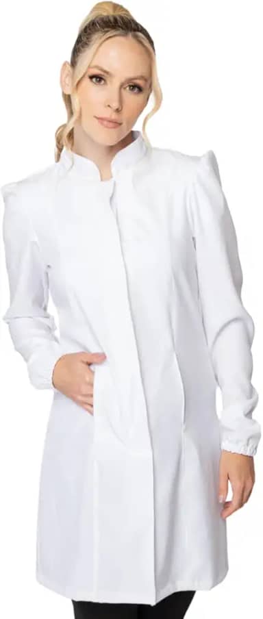 Jaleco Feminino Elastano Two Way Punho Gola Padre com Botão