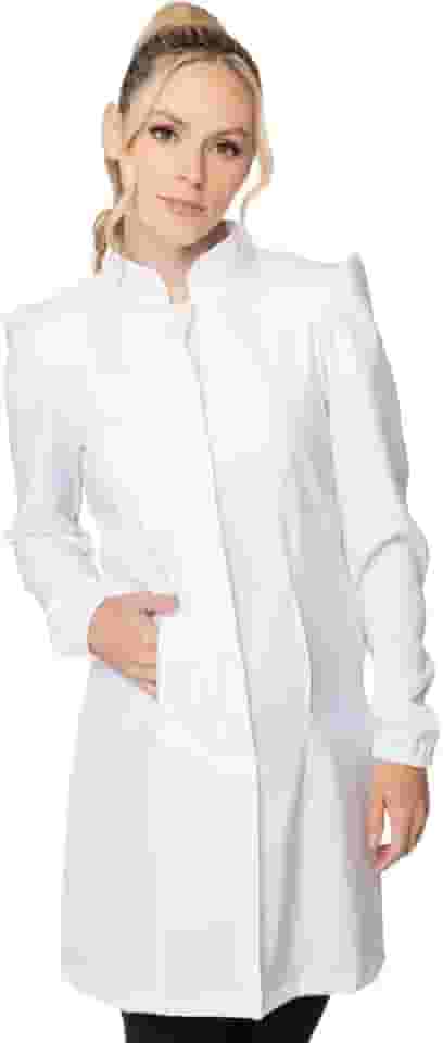 Jaleco Feminino Elastano Two Way Punho Gola Padre com Botão