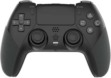 Controle de jogo sem fio para PS4/PC/Android/iOS, gamepad Bluetooth com Turbo, vibração dupla, movimento de 6 eixos, programação macro, bateria de longa duração, compatível com jogos PS4 no PS5 (preto