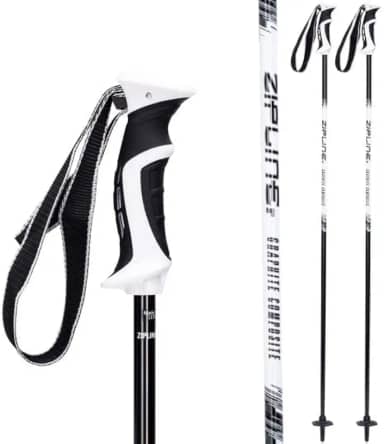 Bastões de esqui Zipline Lollipop 14.0 grafite composto de carbono – aderência ergonômica leve, amortecimento de vibração, tosadores e estilo livre. Escolha de esquiadores olímpicos (alcaçuz preto,