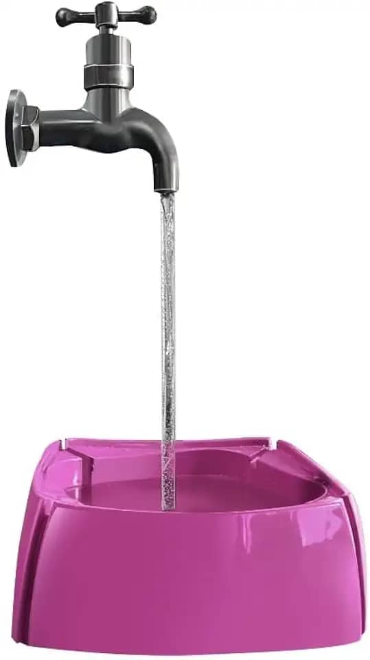 Bebedouro Para Gato Cachorro Torneira Mágica Fonte De Água 1,8 Litros Bivolt Mec Pet (Rosa, Médio)