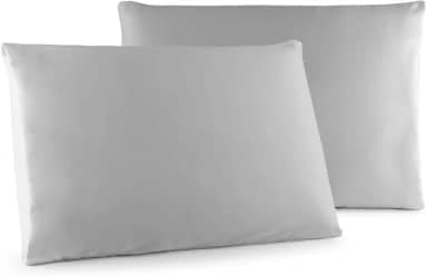 Kit 02 Fronhas Classic Tecido Percal 400 Fios 70x50 cm Antiácaro, Anti-pilling com Toque Macio - Cinza