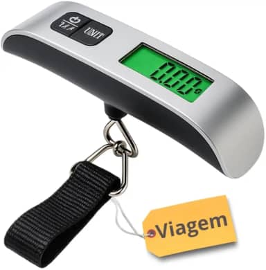 Balança Digital Portátil de Mão - Alta Precisão até 50kg com Visor Digital, Compacta e Resistente para Bagagens de Viagens, Pesca e Uso Doméstico