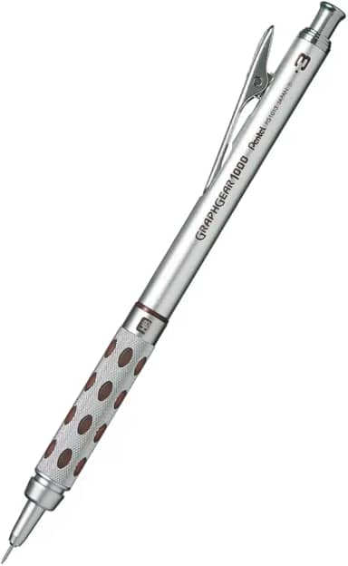 Pentel Lapiseira Profissional Graphgear 1000 0.3mm Prata/Marrom CP/PG1013-E