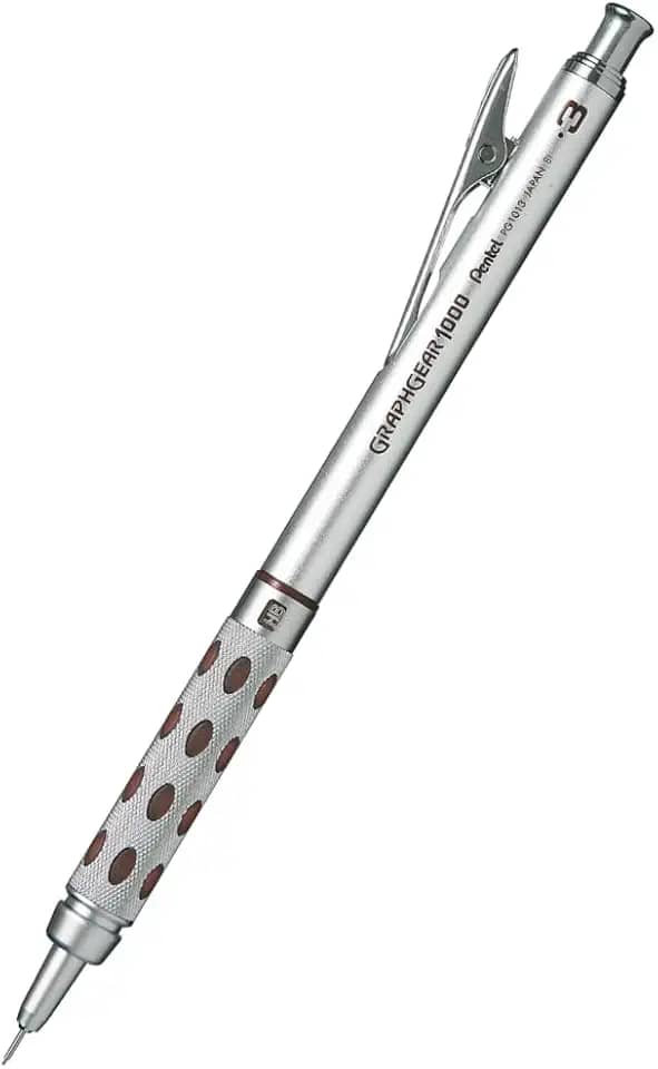 Pentel Lapiseira Profissional Graphgear 1000 0.3mm Prata/Marrom CP/PG1013-E