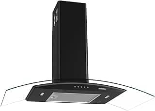 Coifa Nardelli de Parede Clean Vidro Curvo Black 90cm