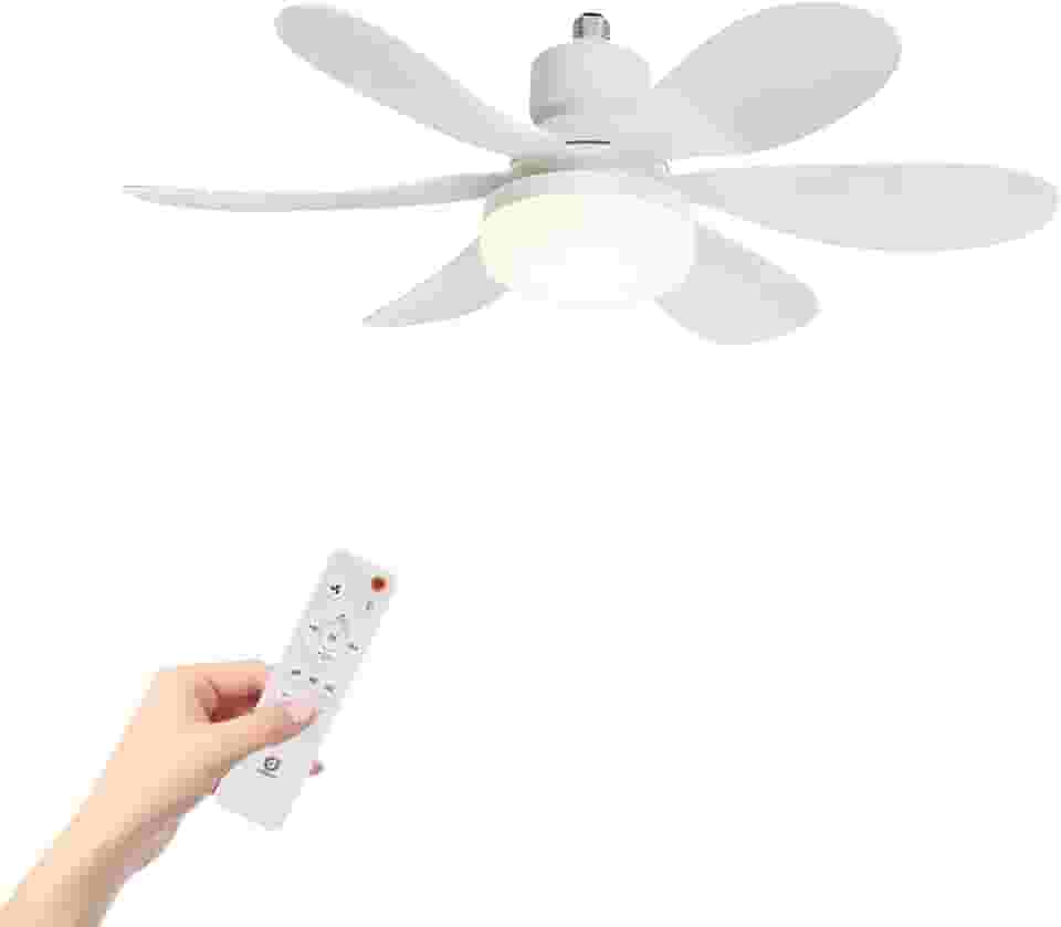 Ventilador de Teto 20' com Luz LED, Bivolt 110V/220V, Controle Remoto e Temporizador, 30dB Ultra-Silencioso