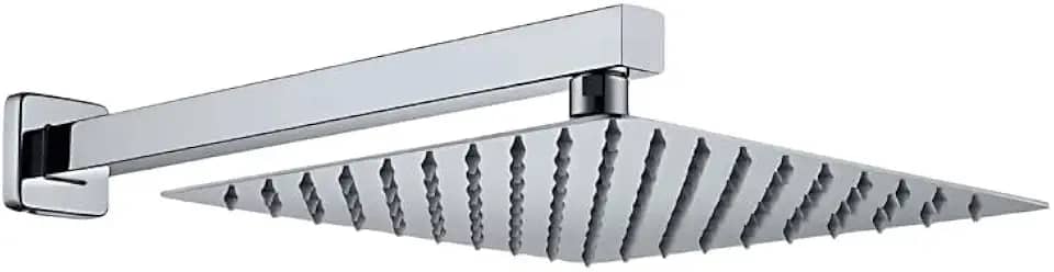 Ducha De Banho Quadrado Luxo Slim 20x20 cm Inox Com braço De Parede Piscina Chuveiro Chuveirão Solar Para Jardim E Área Externa FONSES