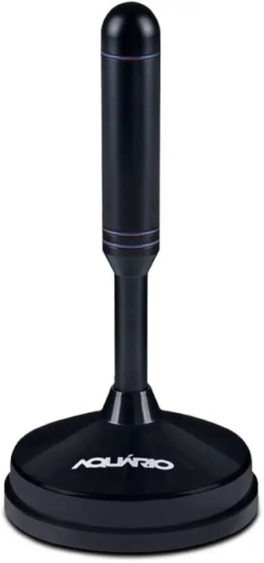 Antena Interna DTV-100 Aquario TV Digital HDTV Cabo com Conector F Macho Preto Pequeno