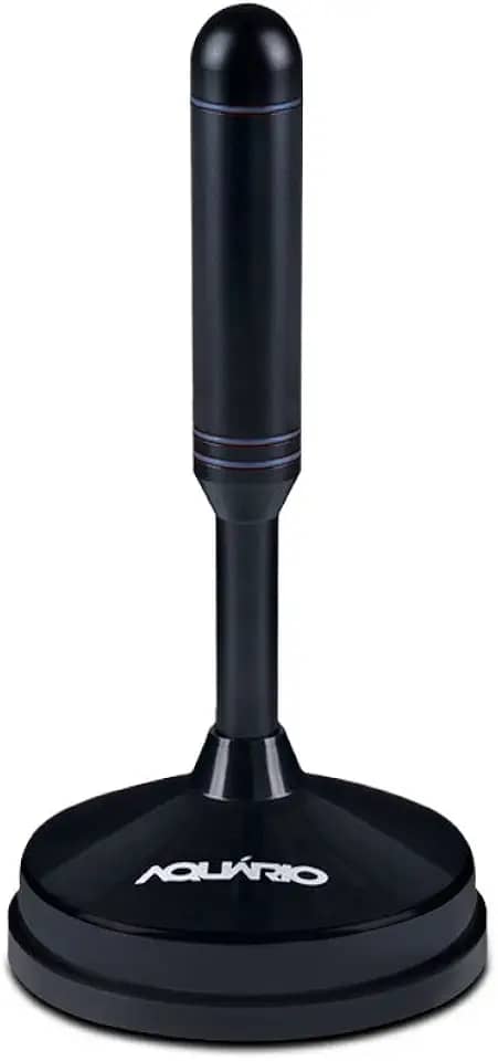 Antena Interna DTV-100 Aquario TV Digital HDTV Cabo com Conector F Macho Preto Pequeno