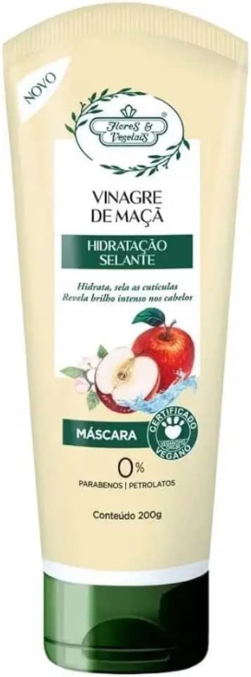 Máscara Vinagre de Maça Hidratação Selante Flores & Vegetais 200g