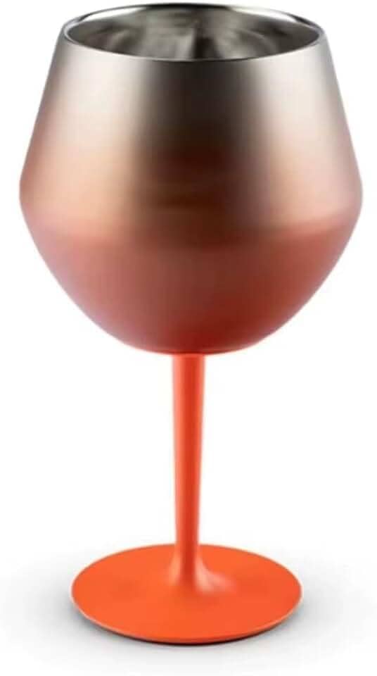 Taça Térmica Inox 2 em 1, 400ml, Copo ou Taça com Haste Removível, Isolamento a Vácuo, Elegante (LARANJA)