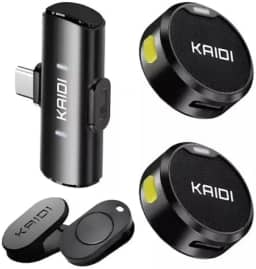 Microfone Sem Fio de Lapela Clip-on Para Celular – Compatível com iPhone 15/16, Android USB-C, Smartphone e Tablet – para Gravação, Vídeo, Podcast, YouTube e Live Streaming - Premium