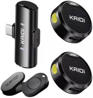 Microfone Sem Fio de Lapela Clip-on Para Celular – Compatível com iPhone 15/16, Android USB-C, Smartphone e Tablet – para Gravação, Vídeo, Podcast, YouTube e Live Streaming - Premium