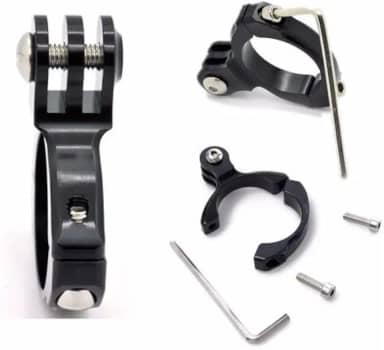 Suporte Preto Alumínio Guidão Moto Bike Compatível Gopro