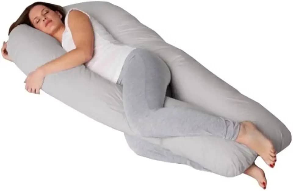 Travesseiro de corpo para gestantes (Cinza)