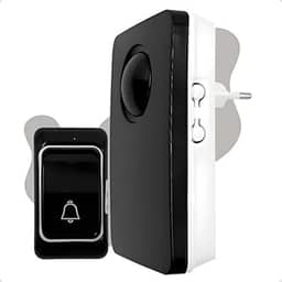 Campainha Sem Fio Prova D'água Bivolt Residencial Comercial ou Botão Emergencial Inteligente 38 Sons Premium (Preto)