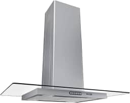 Coifa Ilha 90cm Vidro Reto Nardelli Inox