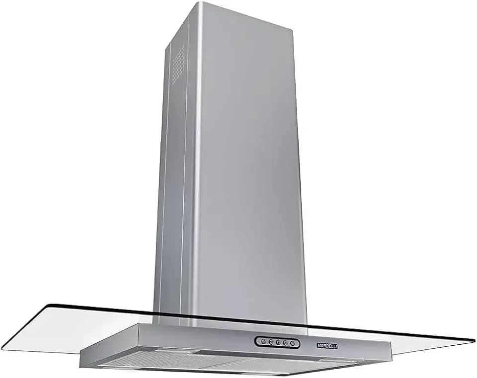 Coifa Ilha 90cm Vidro Reto Nardelli Inox