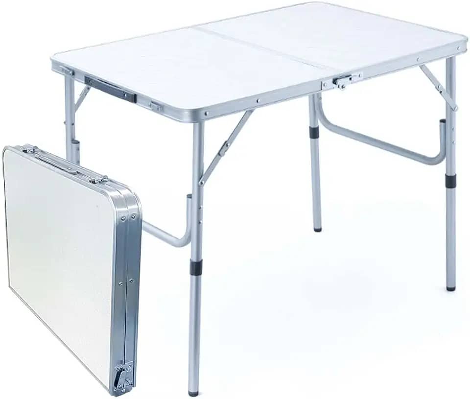 Mesa Dobravel Portatil, Escrivaninha Dobravel Maleta para Camping Cozinha Estudo(90×60×70CM)