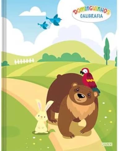 Caderno Brochurão Caligrafia Dominguinho 40 Fls Animativa - Caderno Infantil Português Caligrafia (Urso)
