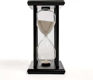 Temporizador de Ampulheta de Madeira 60 Minutos com Areia Branca para Decoração e Alívio do Estresse