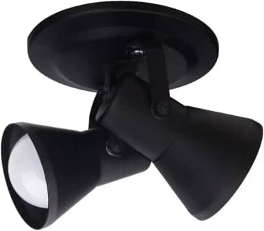 Spot Duplo De Sobrepor Direcionável Teto Sala 2 E27 (Preto)