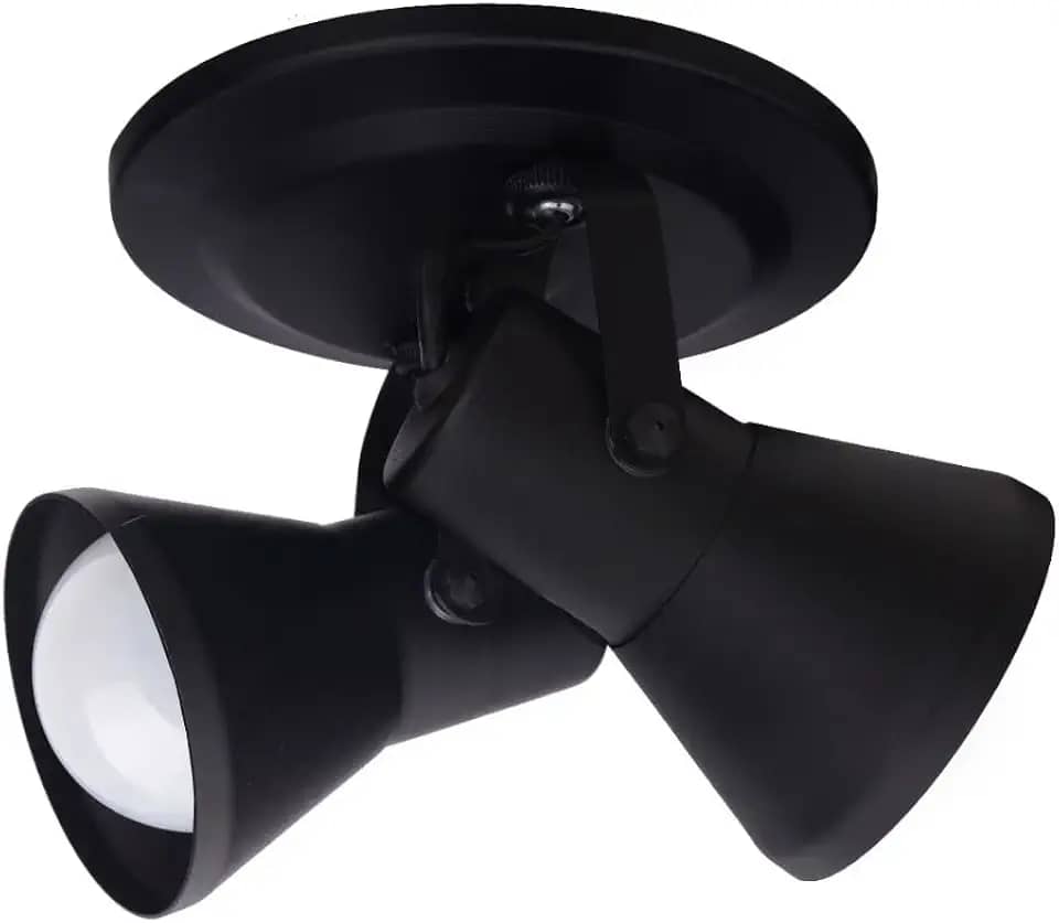 Spot Duplo De Sobrepor Direcionável Teto Sala 2 E27 (Preto)