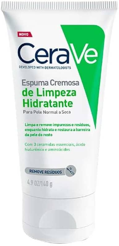 CeraVe, Espuma Cremosa de Limpeza Hidratante, com Ácido Hialurônico
