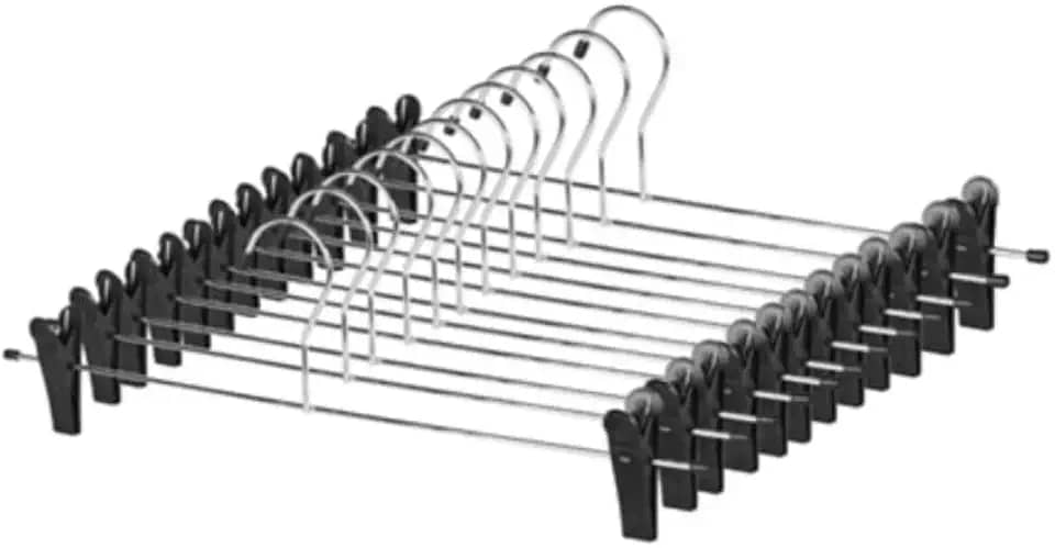 kit Cabide Saia e Calça Metal - Organizador de Roupas Anti-Deslizante (10)