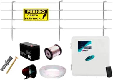 Kit Cerca Elétrica 30 Metros 4 Fio Com Eletrificador