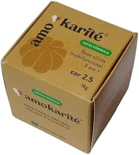 Base Sólida Multifuncional AmoKarité, 3 em 1, 15g, Natural Vegana (AK 2,5)