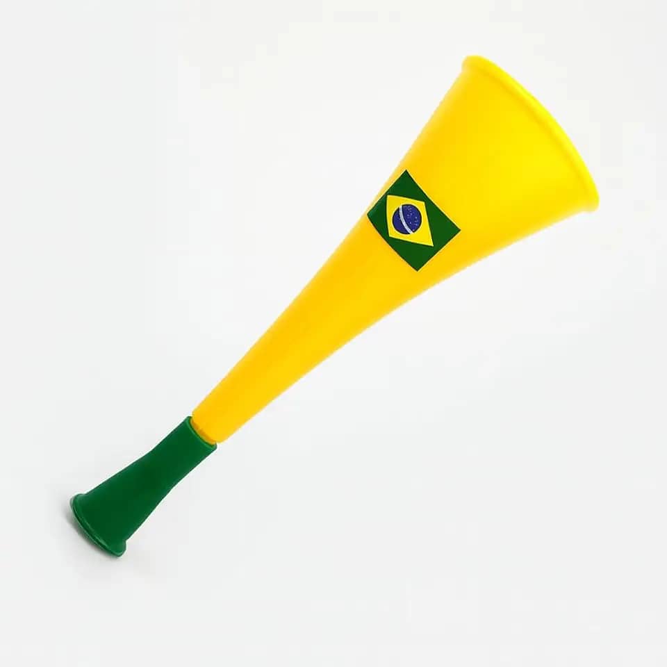 Vuvuzela Brasileira, Corneta Torcedor 30cm, Verde e Amarelo do Brasil