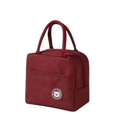 Bolsa Térmica Lancheira para Marmita com Alça Reforçada Impermeável Forro Térmico Trabalho Escola Viagem (Vermelho)